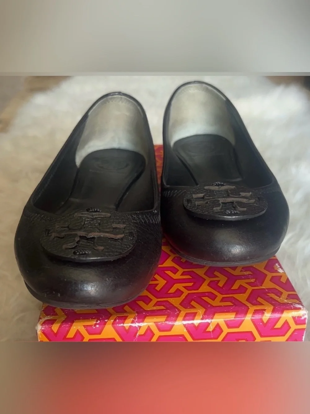 Tory Burch | Pebbled Black Leather Ballet Flats Shoes Slip On Women’s